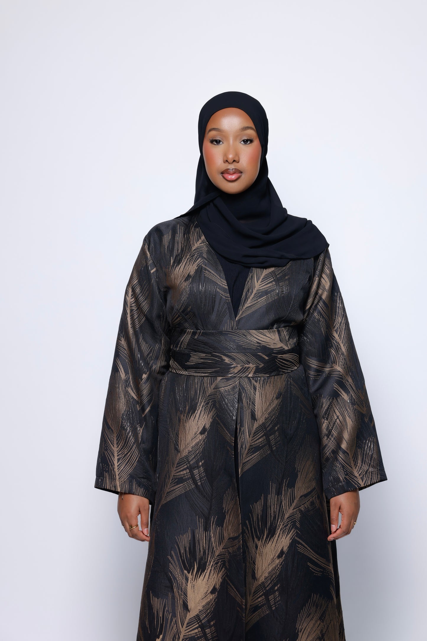 Bronze Patels Abaya With Belt