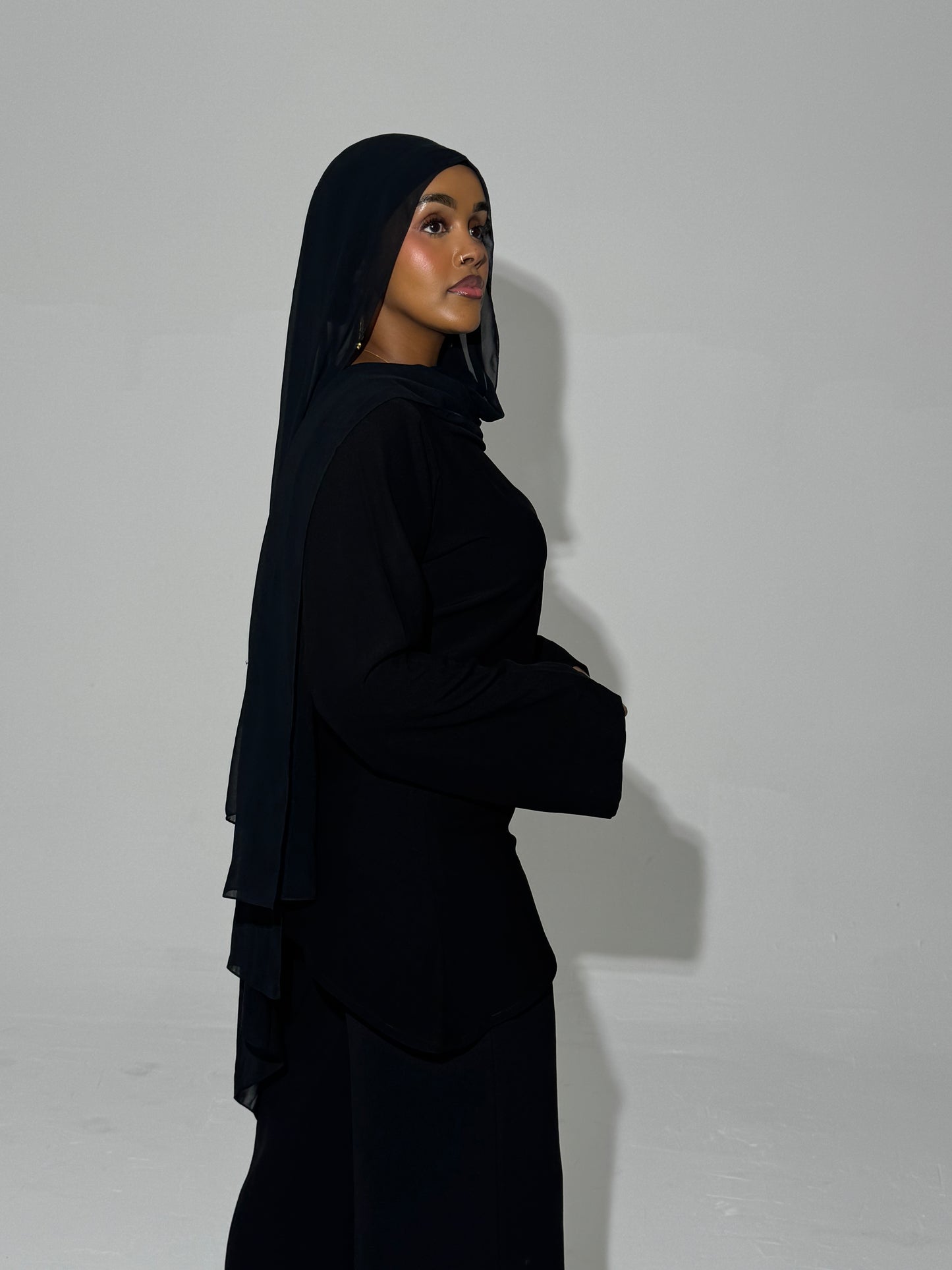 Black Two Piece Set With Asymmetrical Top