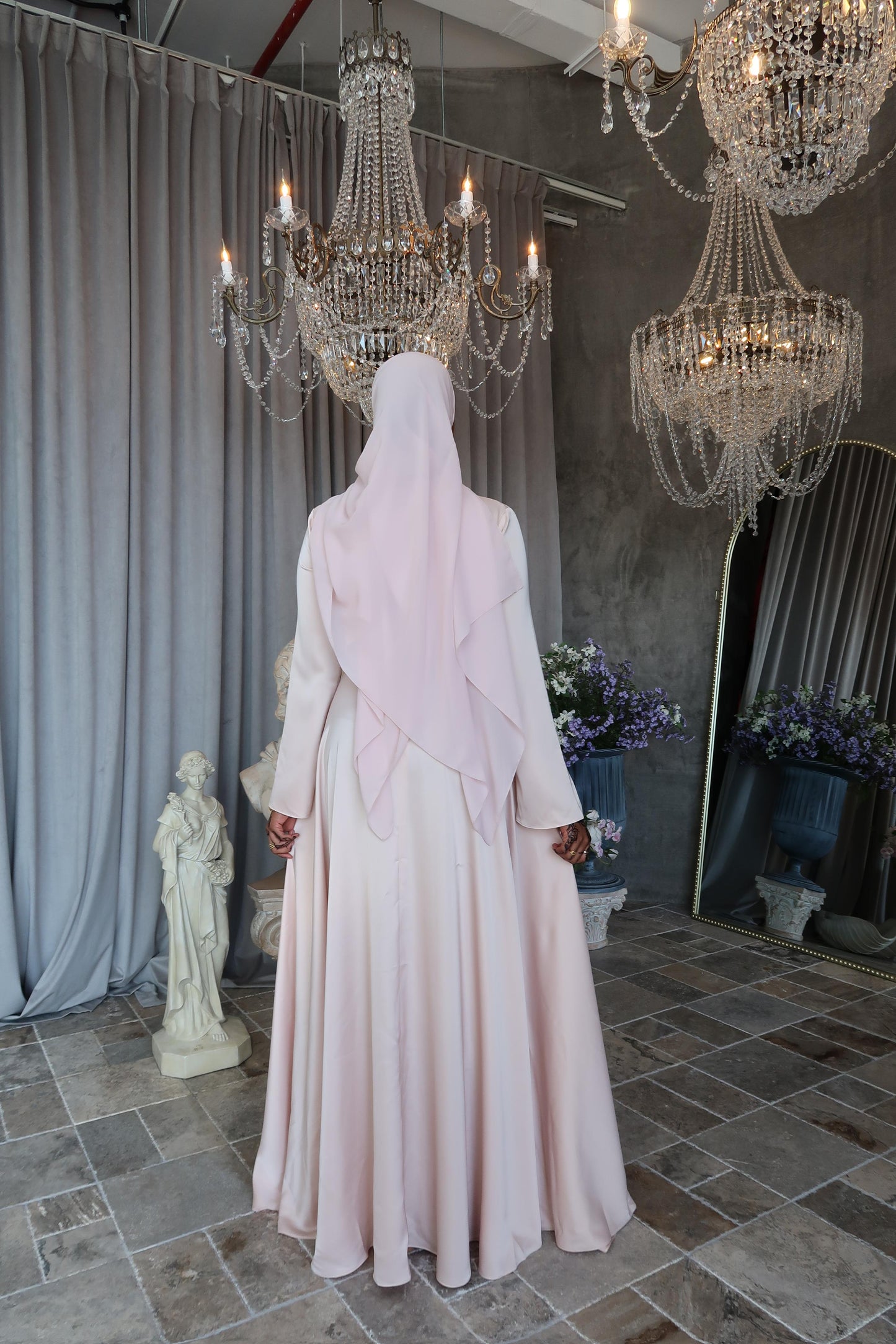 Petal Baby Pink Satin Dress – Elegant Occasionwear