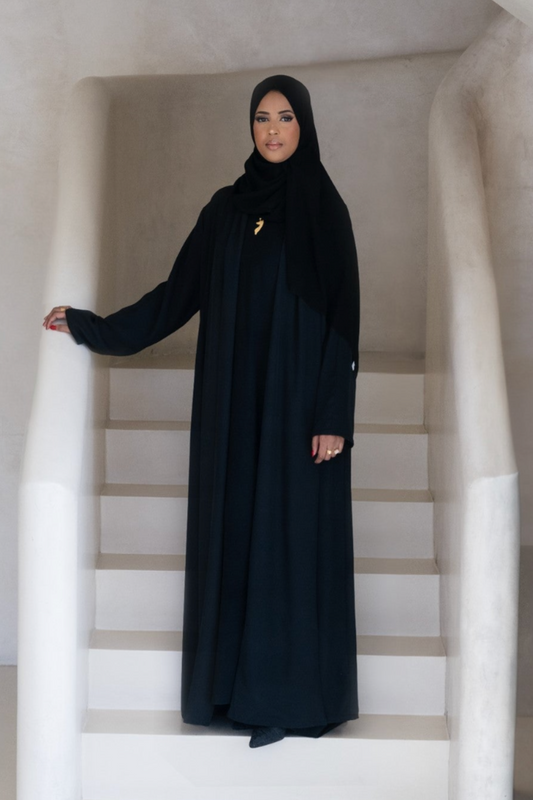Aziza A-Line Black Abaya