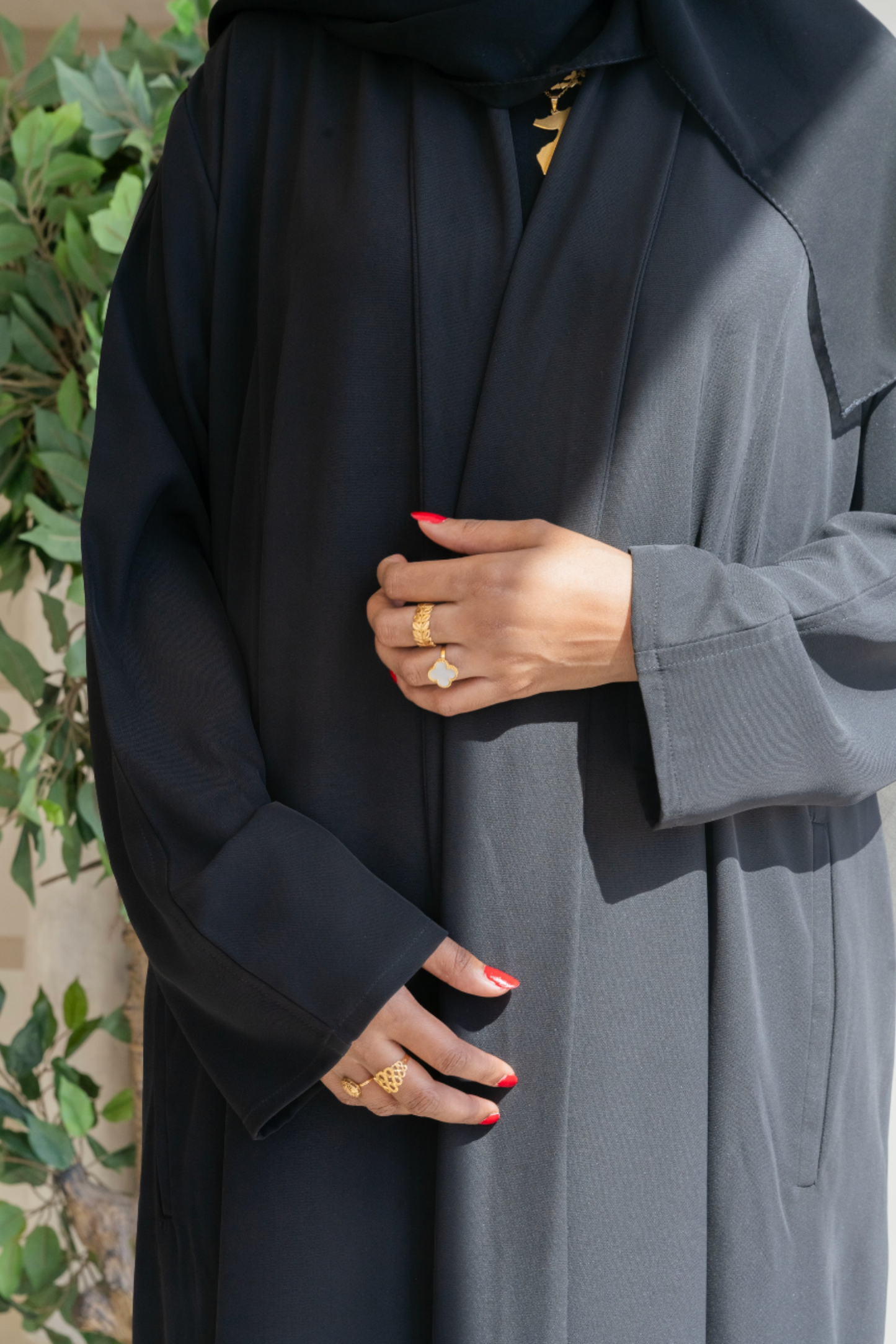 Aziza A-Line Black Abaya