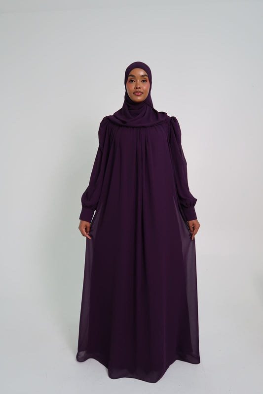 Plum Purple Chiffon Dress