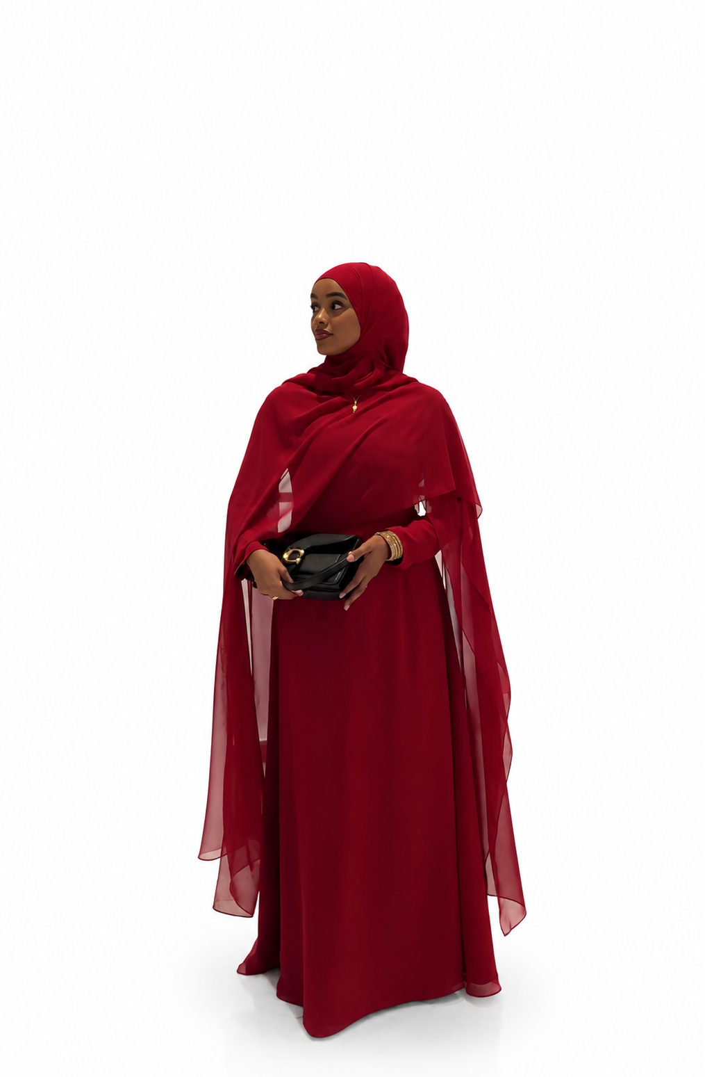 Malika Red Cape Dress