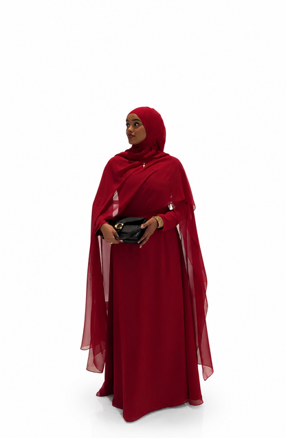 Malika Red Cape Dress