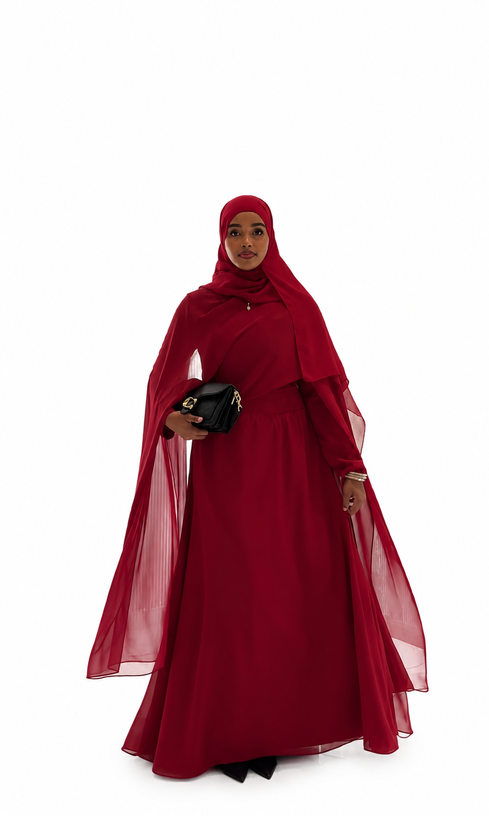 Malika Red Cape Dress