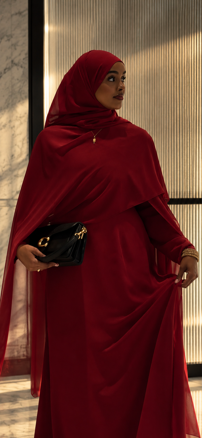 Malika Red Cape Dress